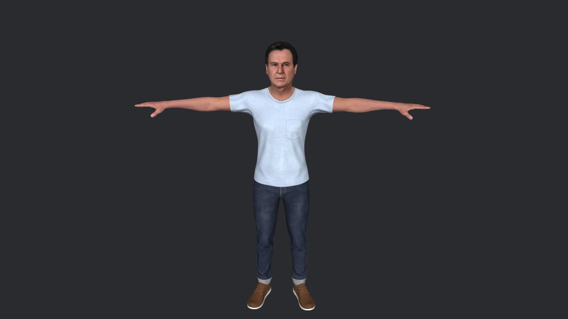 Ronald Reagan Hyper Realistic Full Body Rigged Character 3D model_7