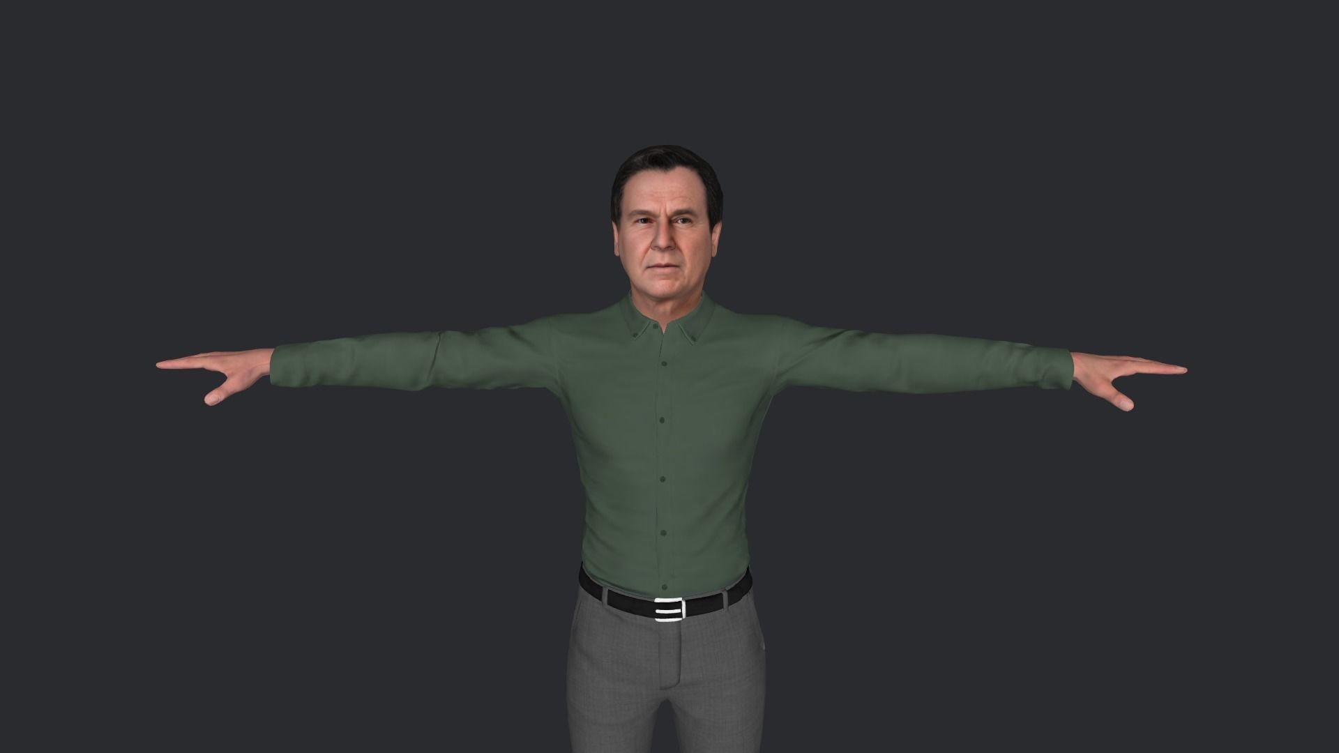 Ronald Reagan Hyper Realistic Full Body Rigged Character 3D model_26