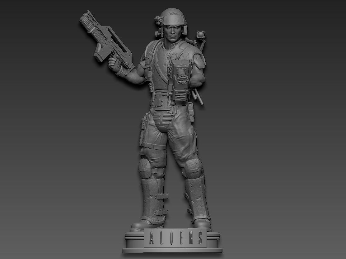 aliens soldier 3D print model_2