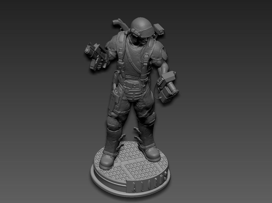 aliens soldier 3D print model_17