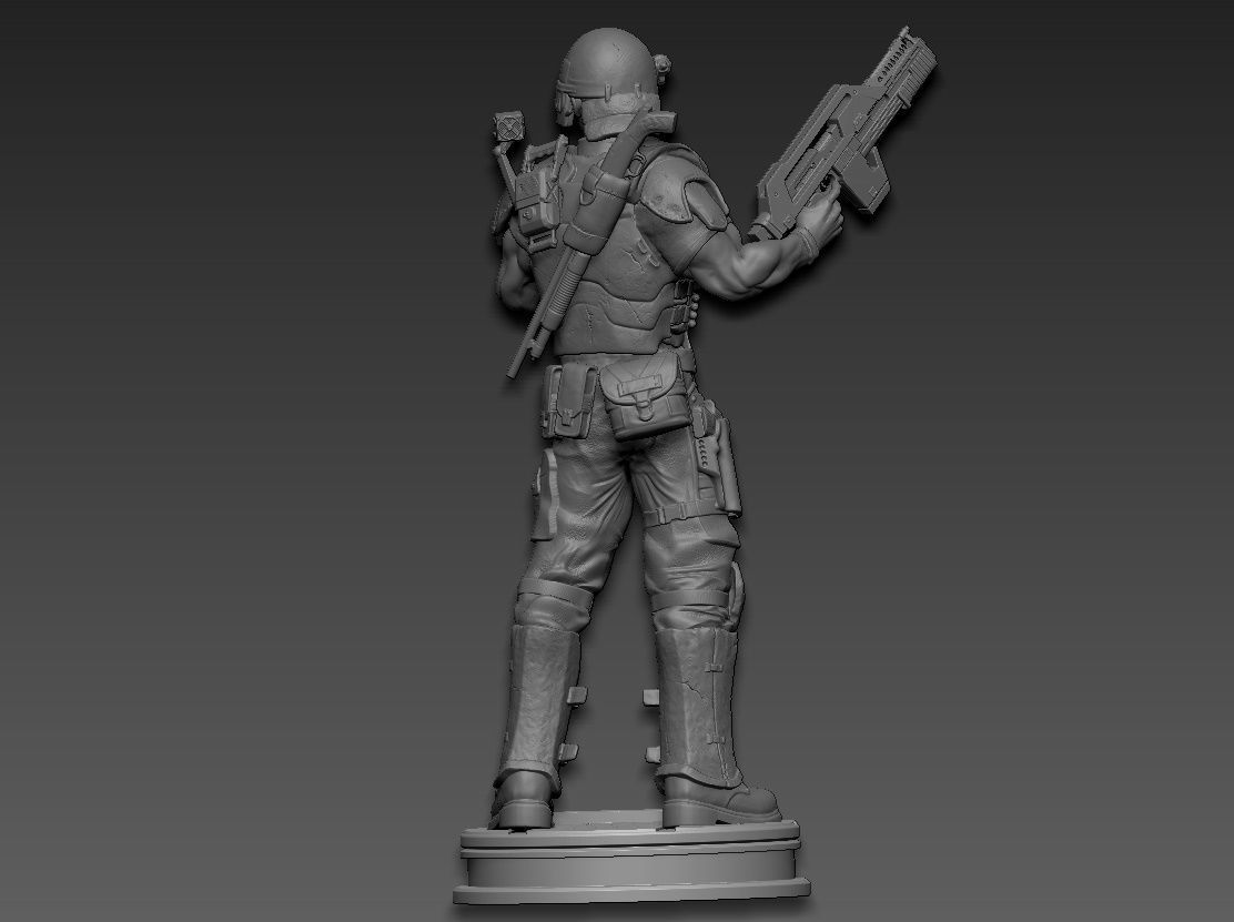 aliens soldier 3D print model_10