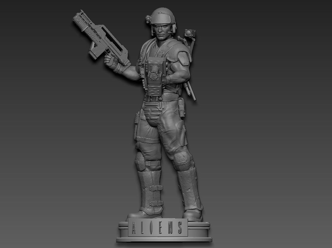 aliens soldier 3D print model_3