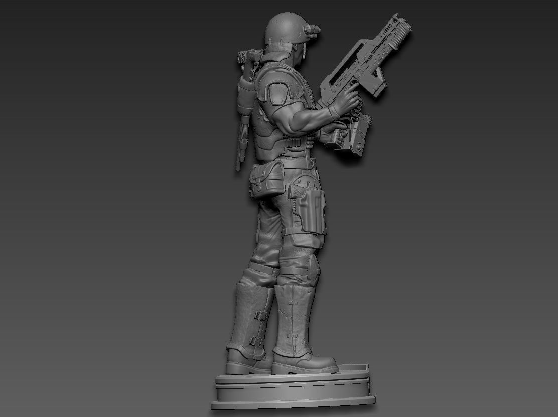 aliens soldier 3D print model_12