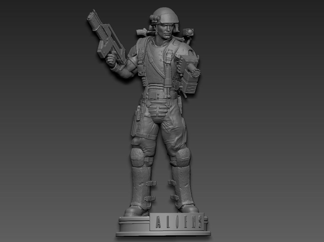 aliens soldier 3D print model_16