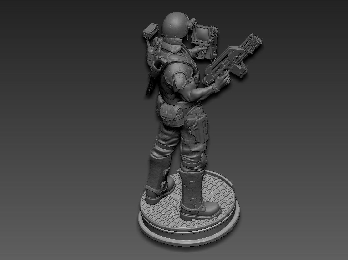 aliens soldier 3D print model_20