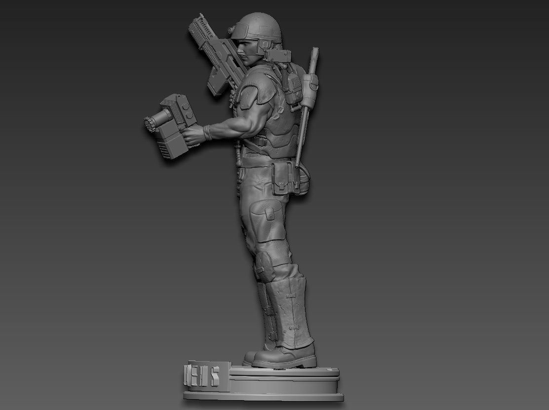 aliens soldier 3D print model_6