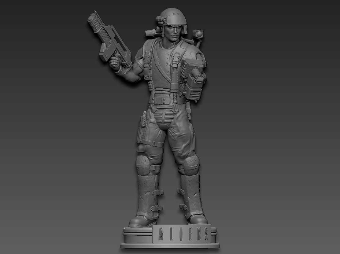 aliens soldier 3D print model_1