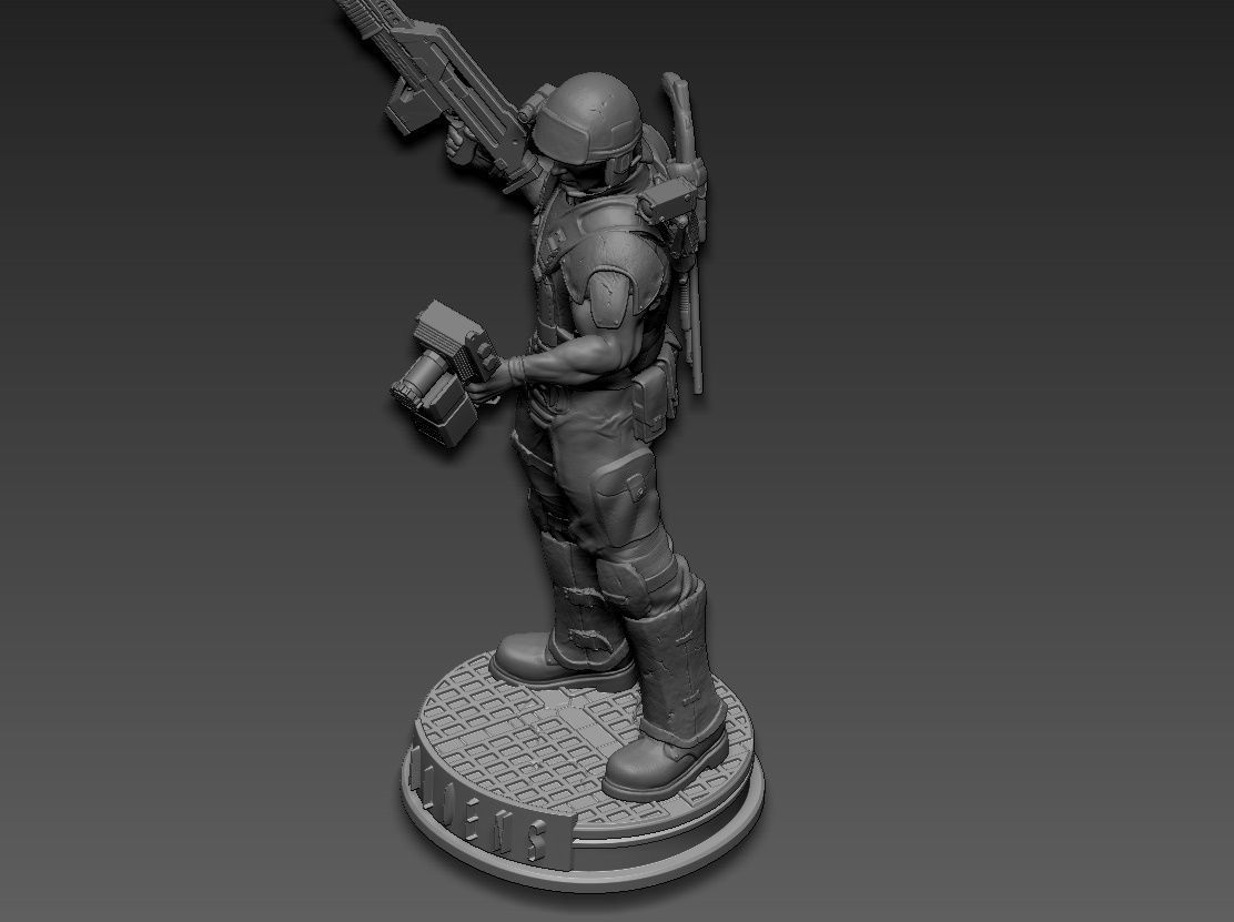 aliens soldier 3D print model_18