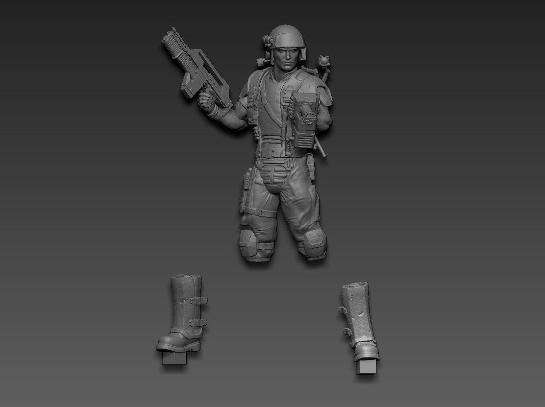 aliens soldier 3D print model_22