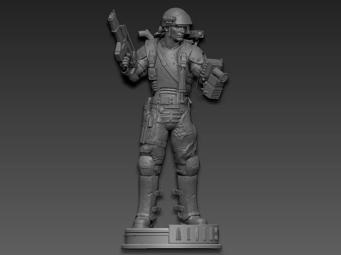 aliens soldier 3D print model_0