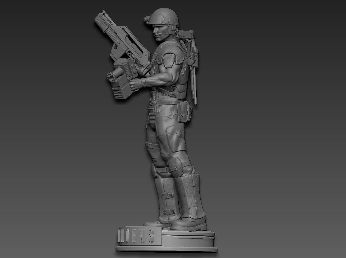 aliens soldier 3D print model_5