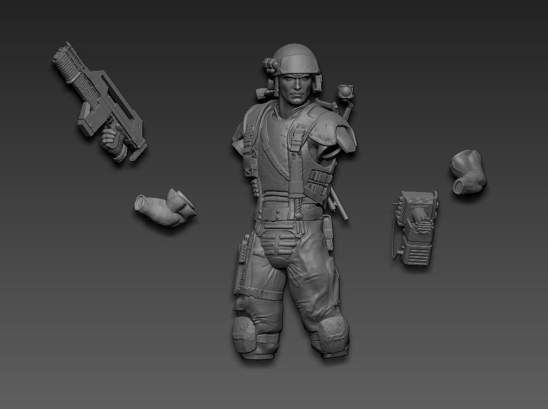 aliens soldier 3D print model_23