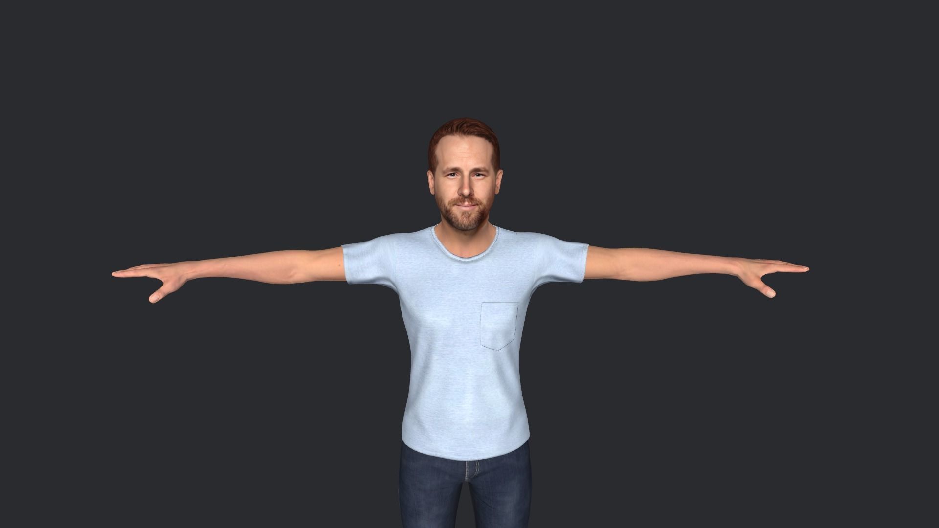 RYAN REYNOLDS Hyper Realistic Full Body Rigged Character 3D model_3