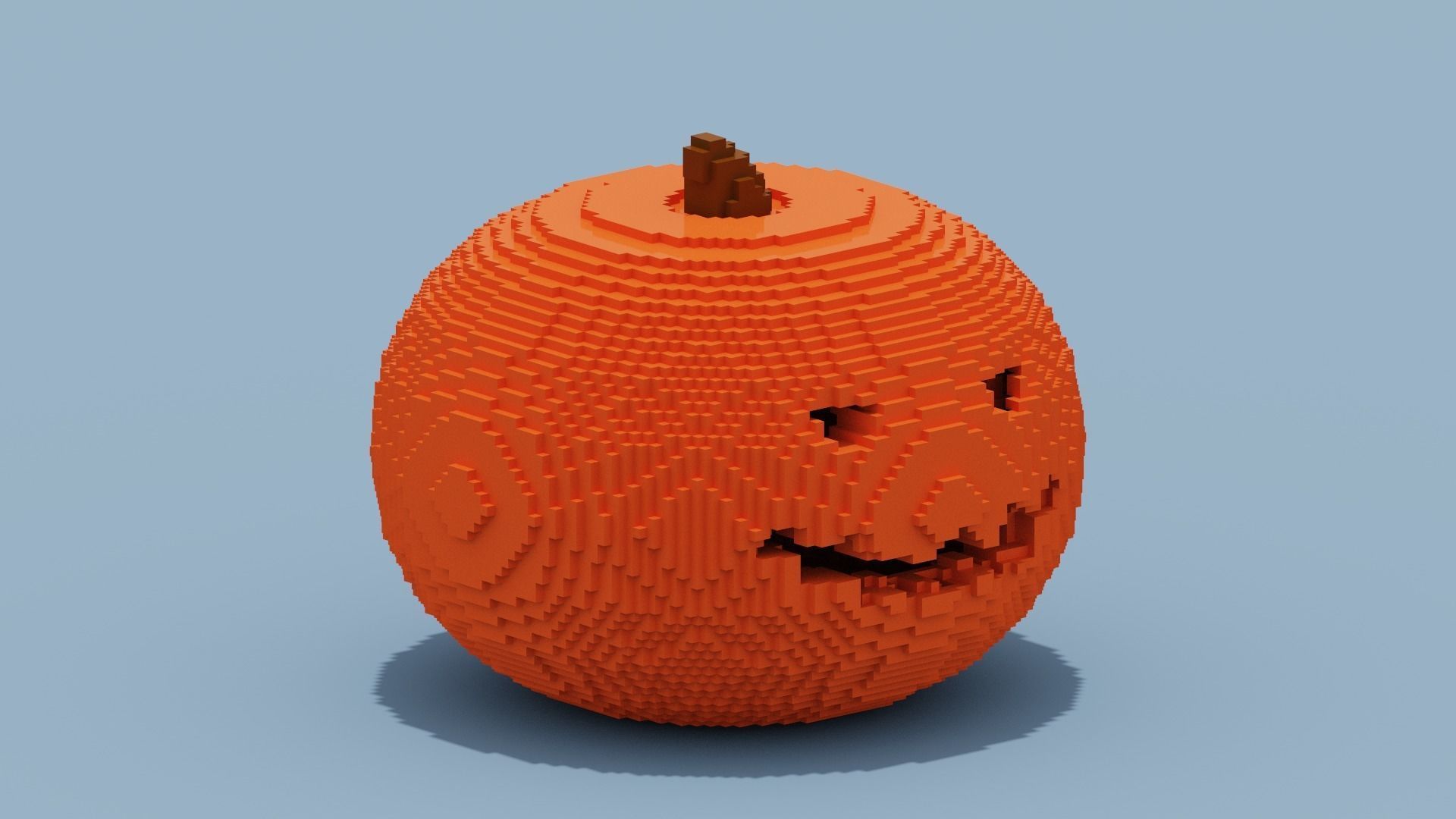 Voxel Halloween Pumpkin 3D model_12