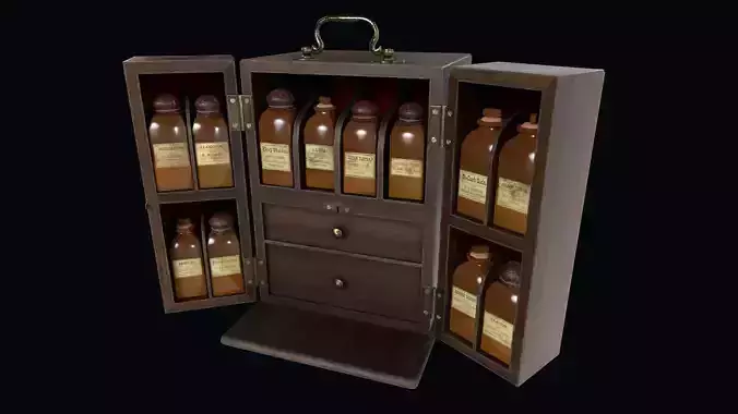 Apothecary Box Low-poly 3D model