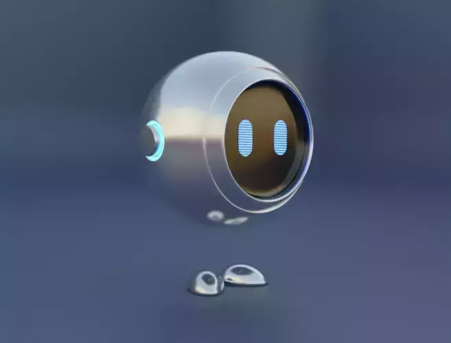 Mini bot 3D model with animation Low-poly 3D model