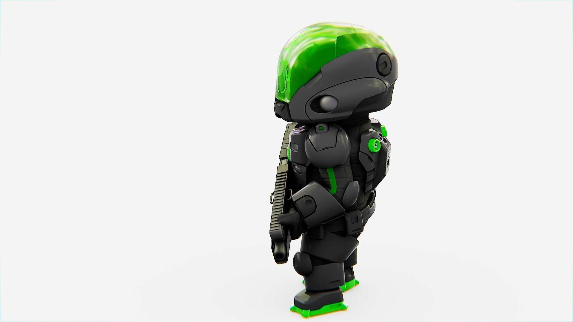 TOON TROOPER ALIENWARE V-2   RIGGED 3D model_10