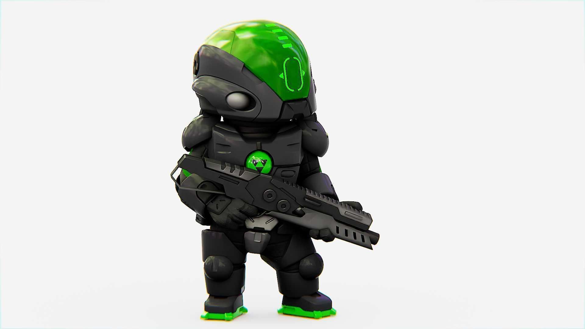 TOON TROOPER ALIENWARE V-2   RIGGED 3D model_3
