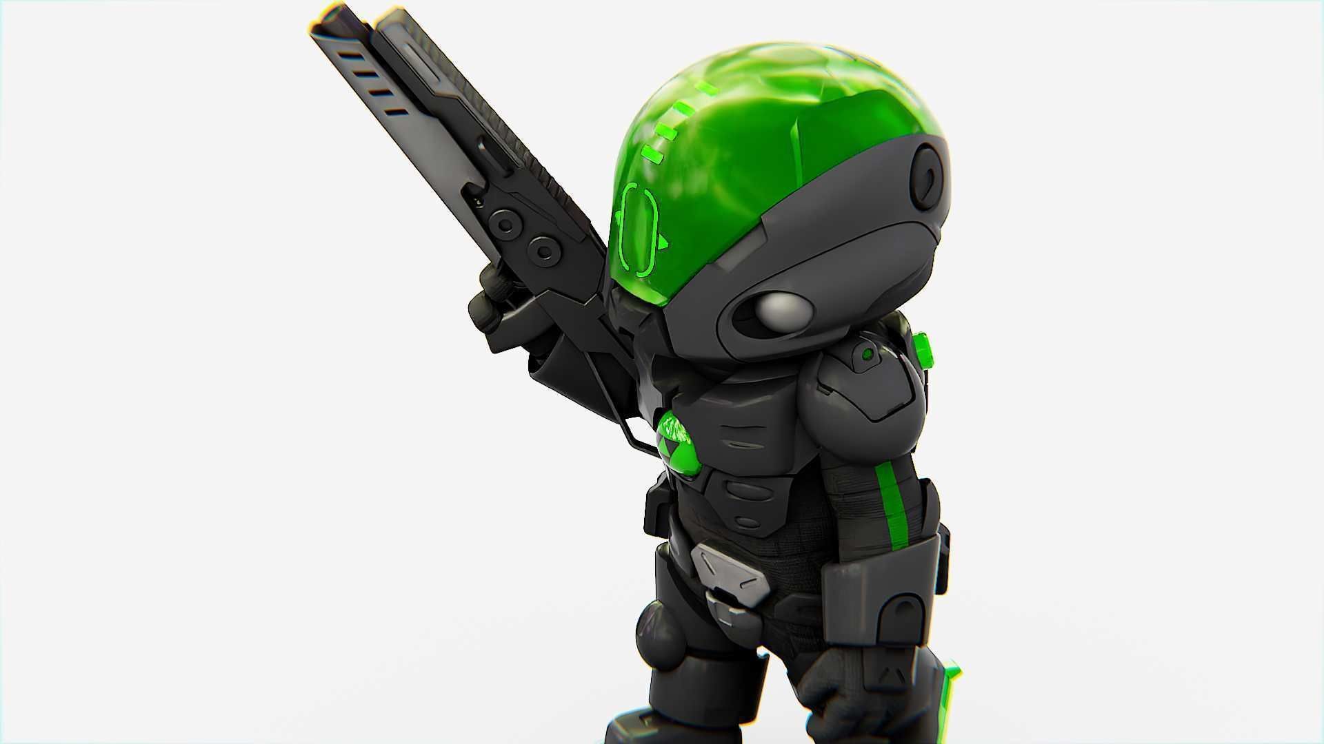 TOON TROOPER ALIENWARE V-2   RIGGED 3D model_27