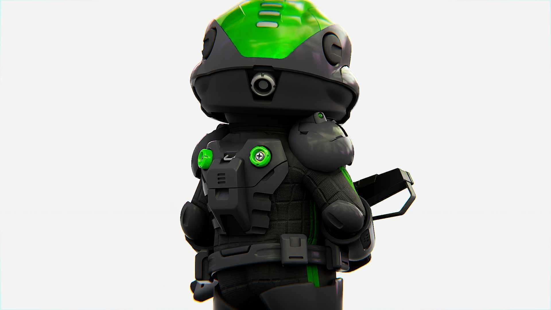 TOON TROOPER ALIENWARE V-2   RIGGED 3D model_12