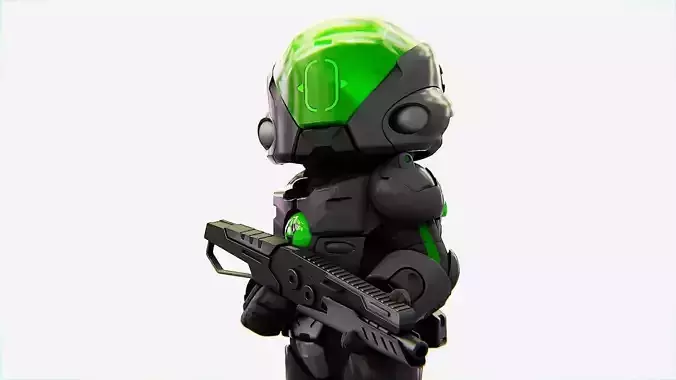 TOON TROOPER ALIENWARE V-2   RIGGED 3D model