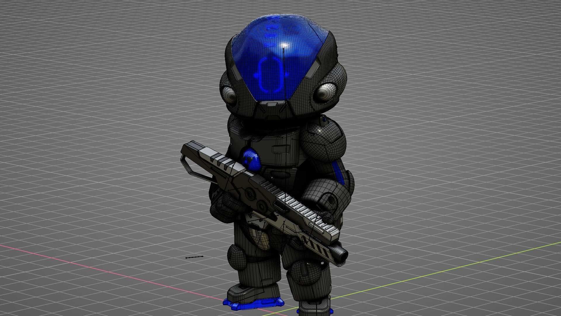 TOON TROOPER ALIENWARE V-2   RIGGED 3D model_35