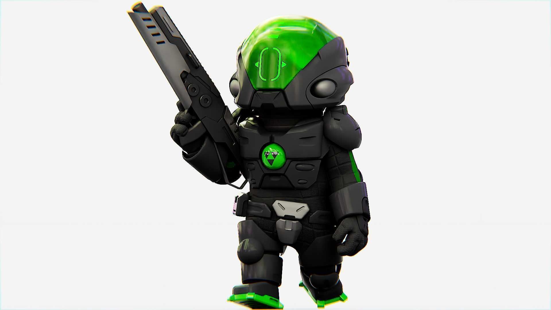 TOON TROOPER ALIENWARE V-2   RIGGED 3D model_22