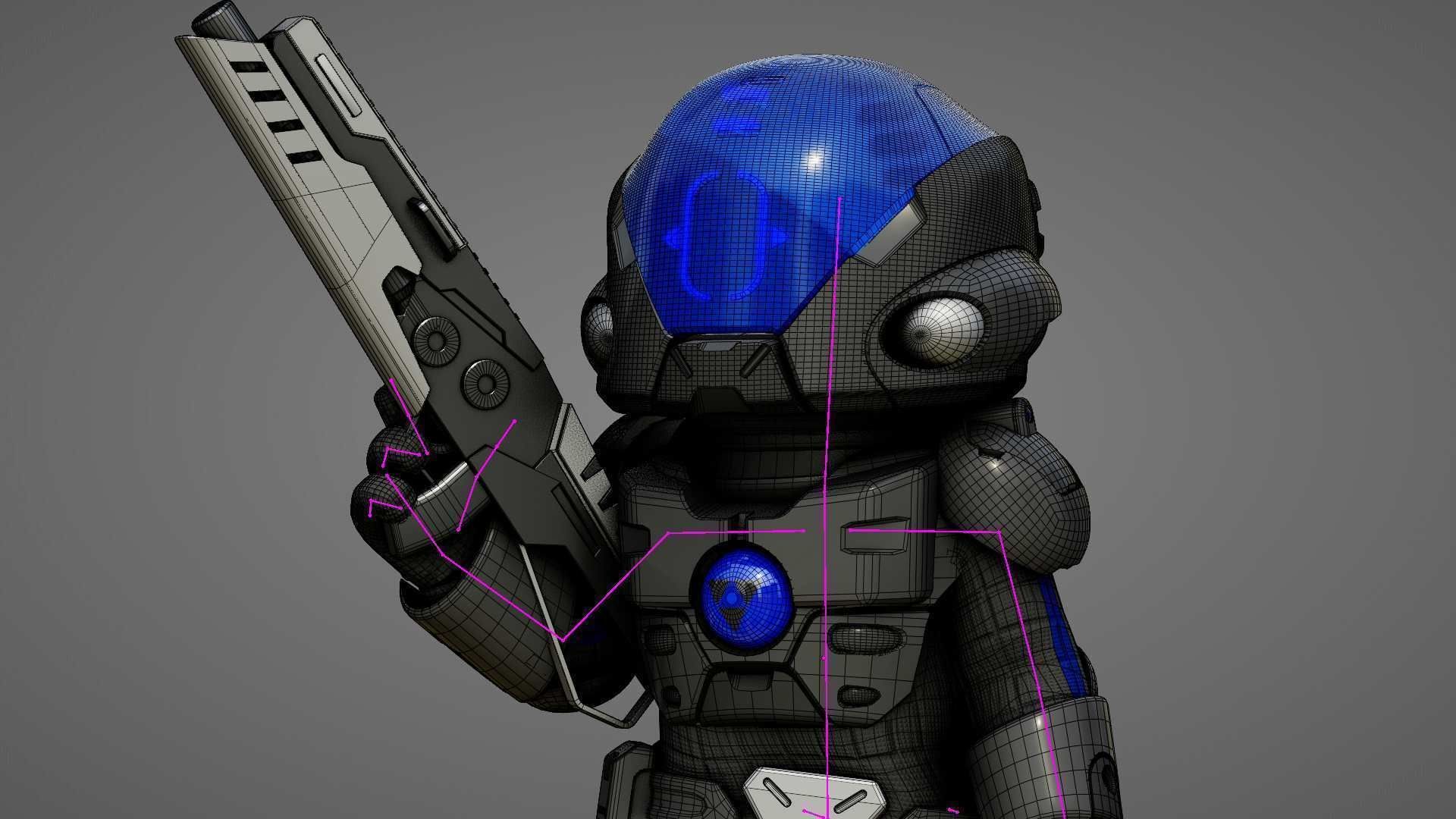 TOON TROOPER ALIENWARE V-2   RIGGED 3D model_36
