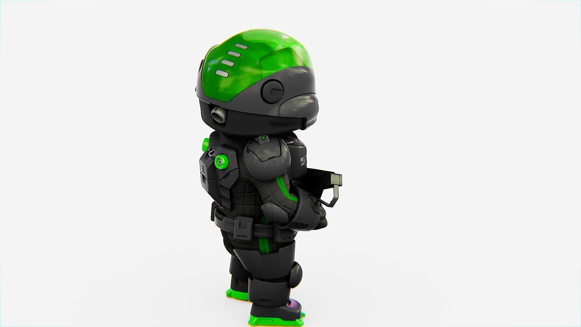 TOON TROOPER ALIENWARE V-2   RIGGED 3D model_6