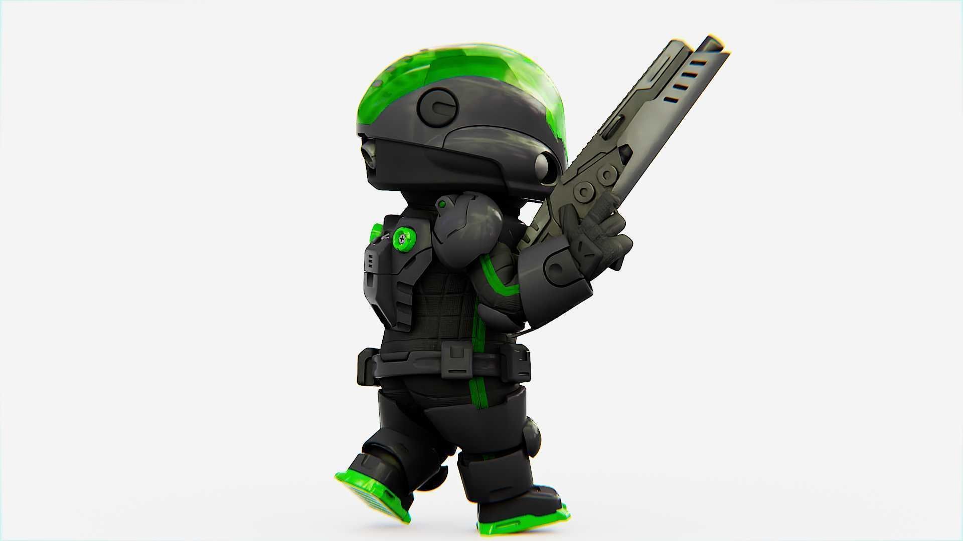 TOON TROOPER ALIENWARE V-2   RIGGED 3D model_25