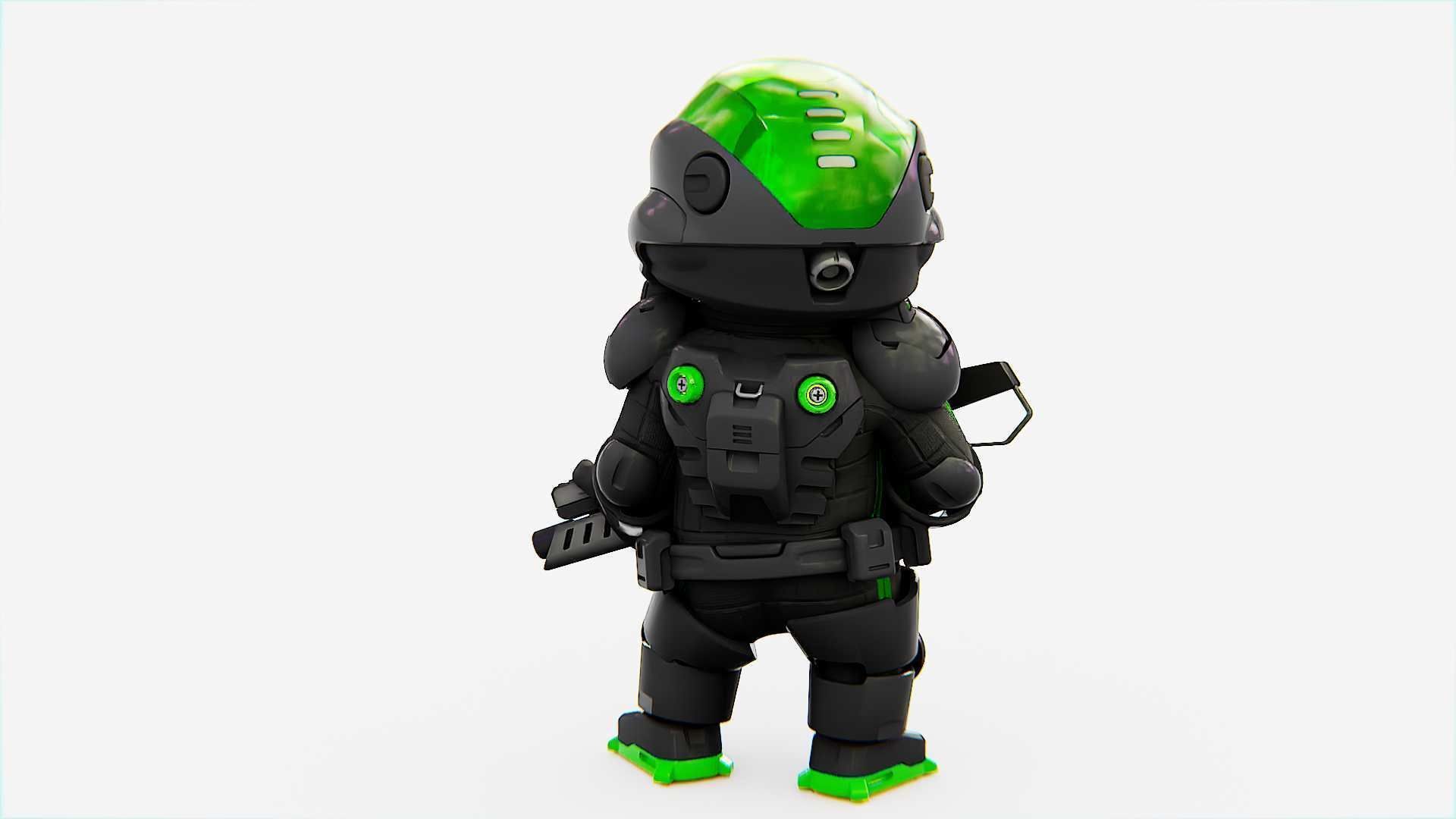 TOON TROOPER ALIENWARE V-2   RIGGED 3D model_8