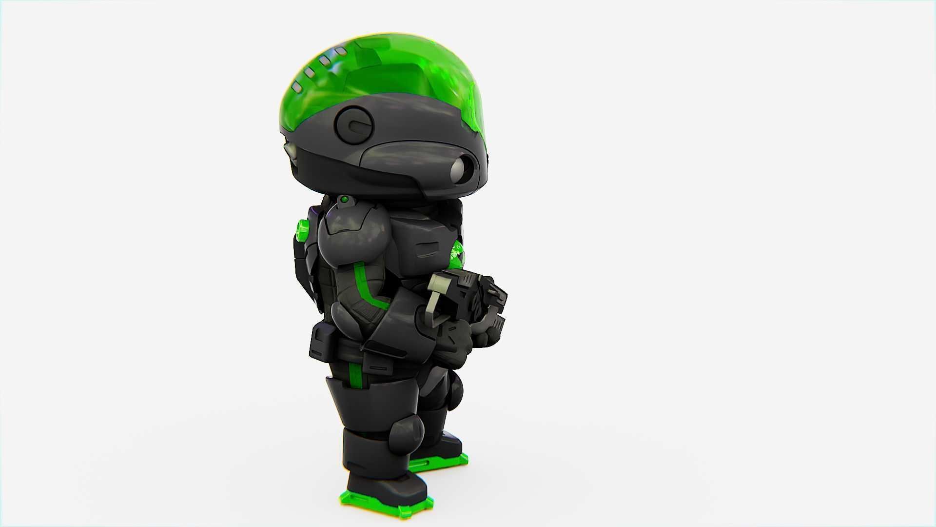 TOON TROOPER ALIENWARE V-2   RIGGED 3D model_5