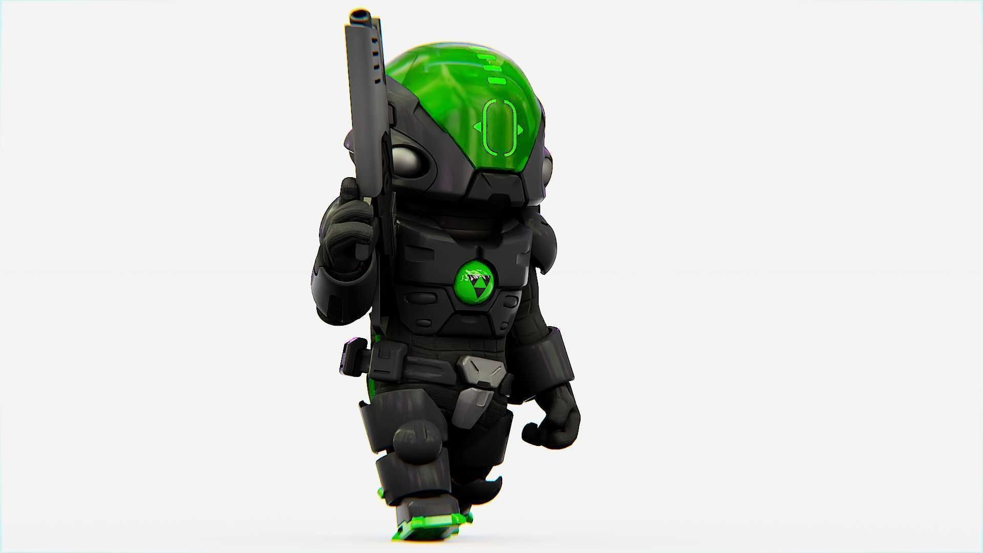 TOON TROOPER ALIENWARE V-2   RIGGED 3D model_29