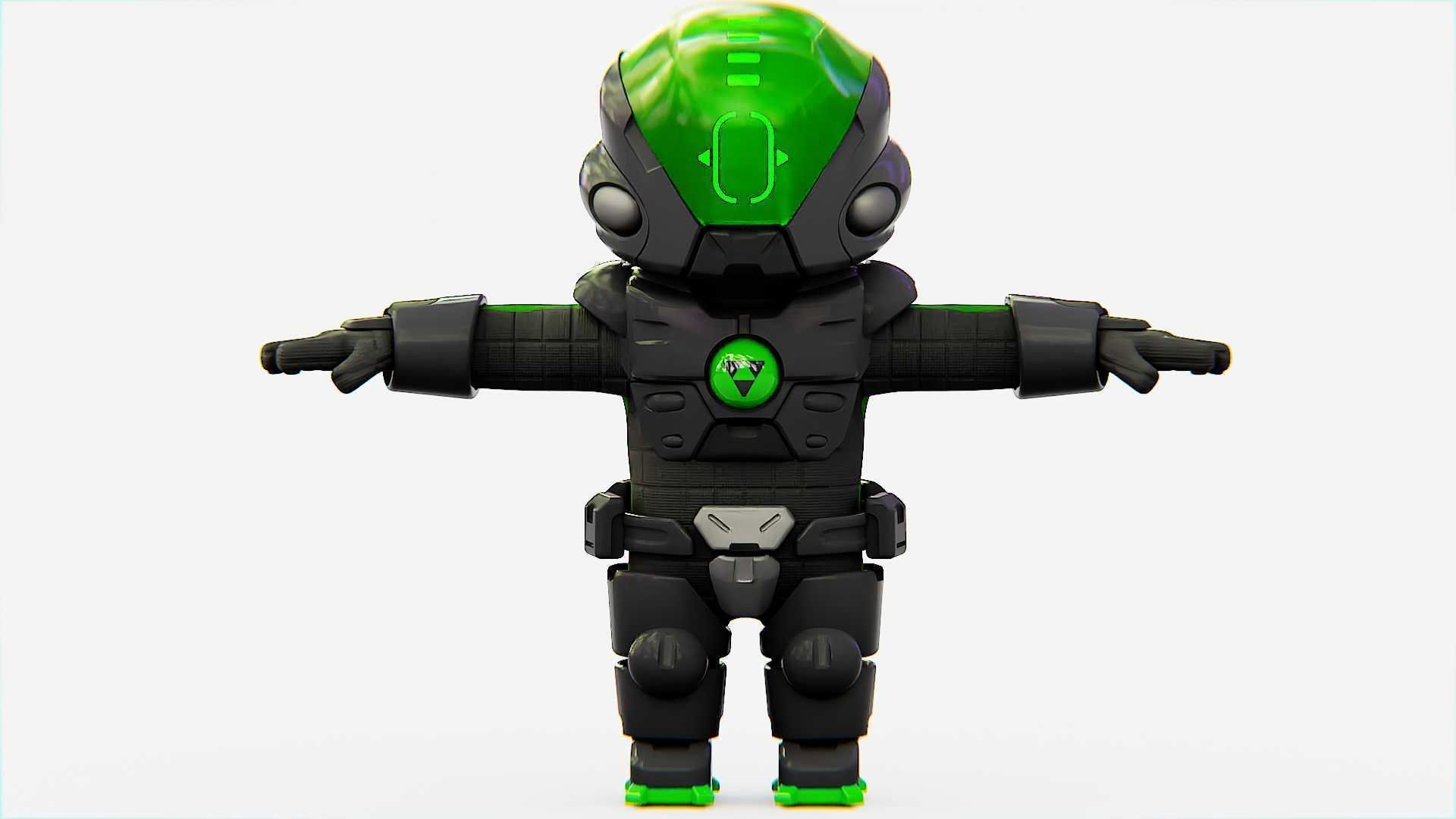TOON TROOPER ALIENWARE V-2   RIGGED 3D model_20