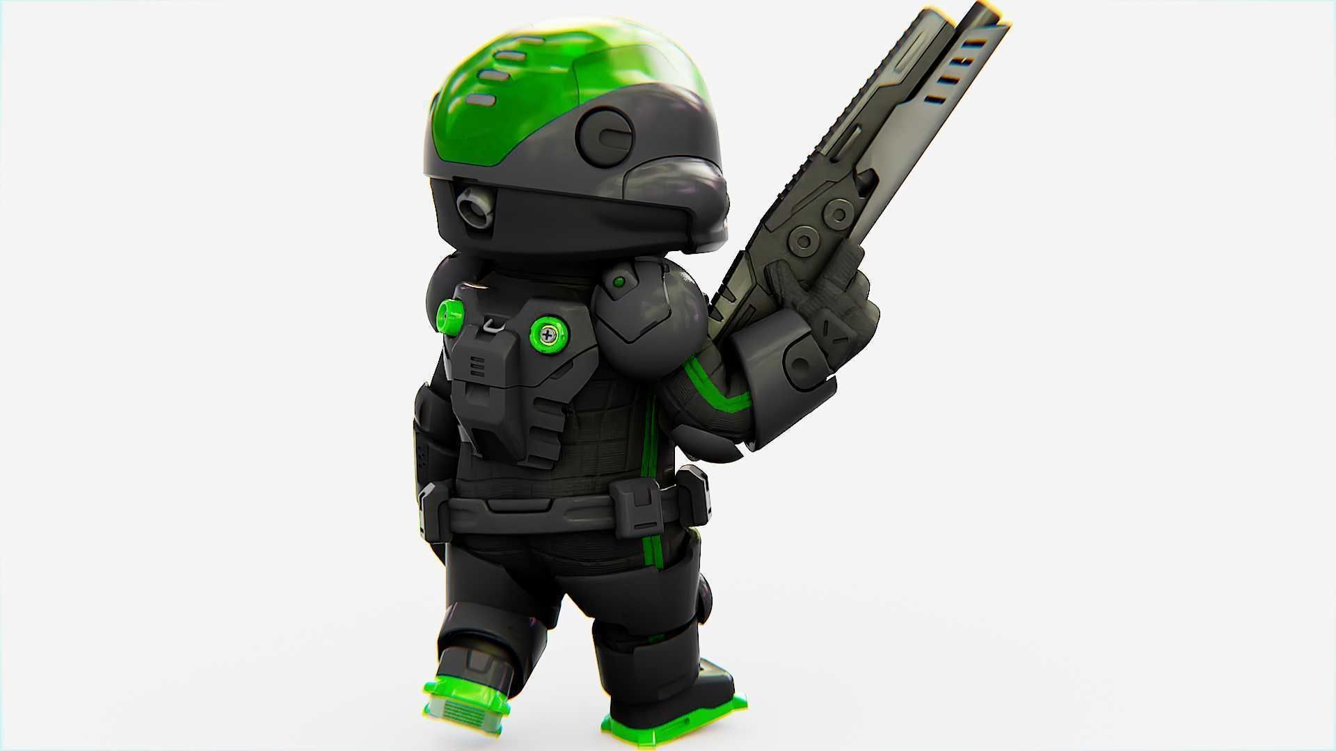 TOON TROOPER ALIENWARE V-2   RIGGED 3D model_28