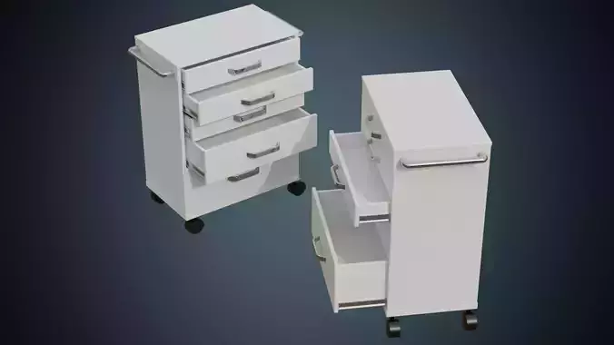 Medical Supply Cart 5A Low-poly 3D model