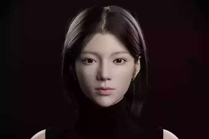 Fullbody Asian Fasion Girl - Photo Realistic Rendering