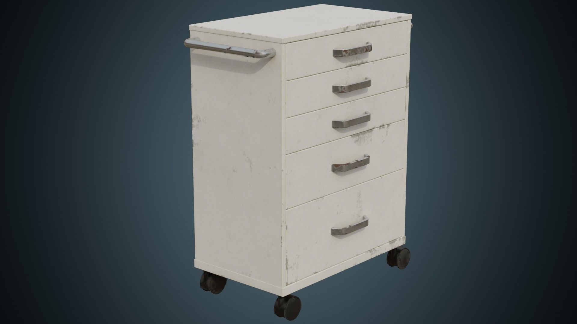 Medical Supply Cart 5B Low-poly 3D model_3
