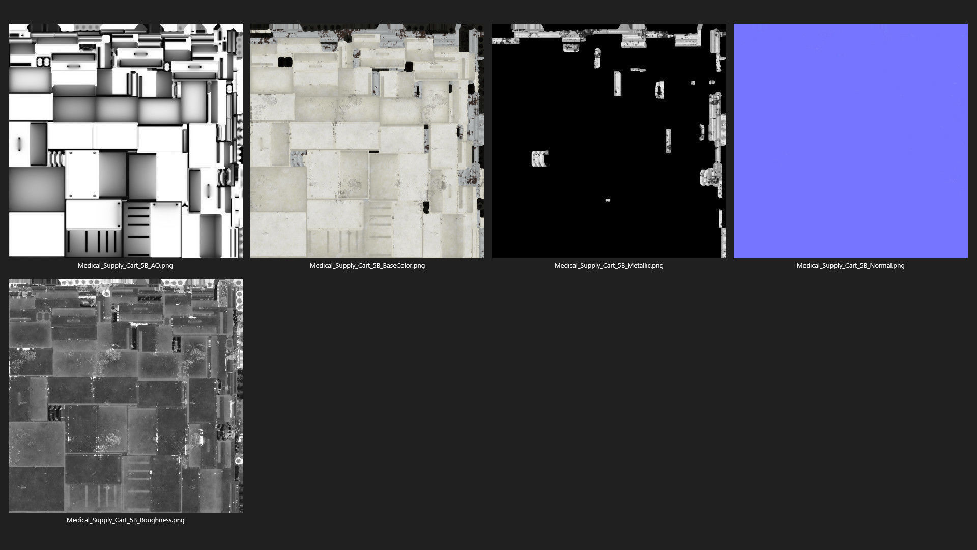 Medical Supply Cart 5B Low-poly 3D model_11