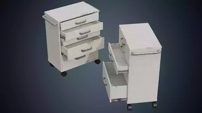Medical Supply Cart 5B Low-poly 3D model