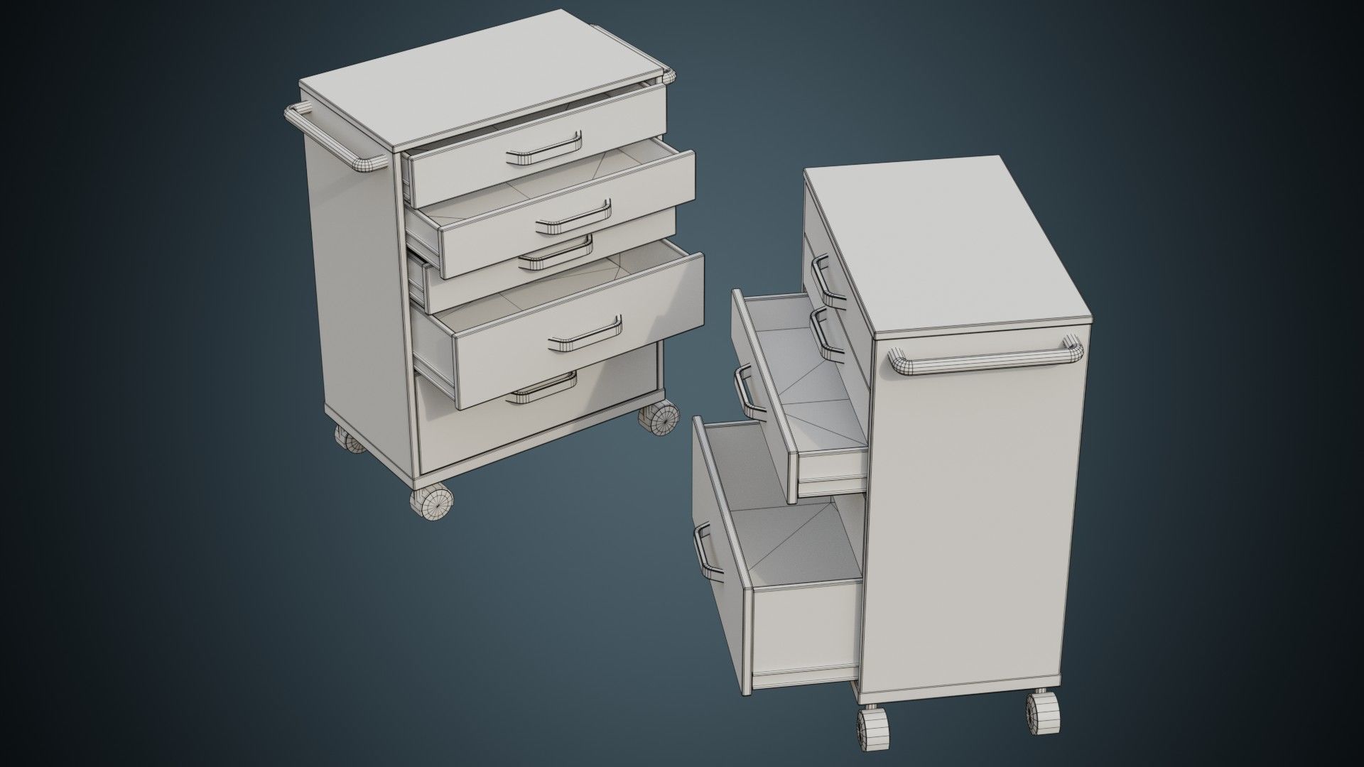 Medical Supply Cart 5B Low-poly 3D model_8