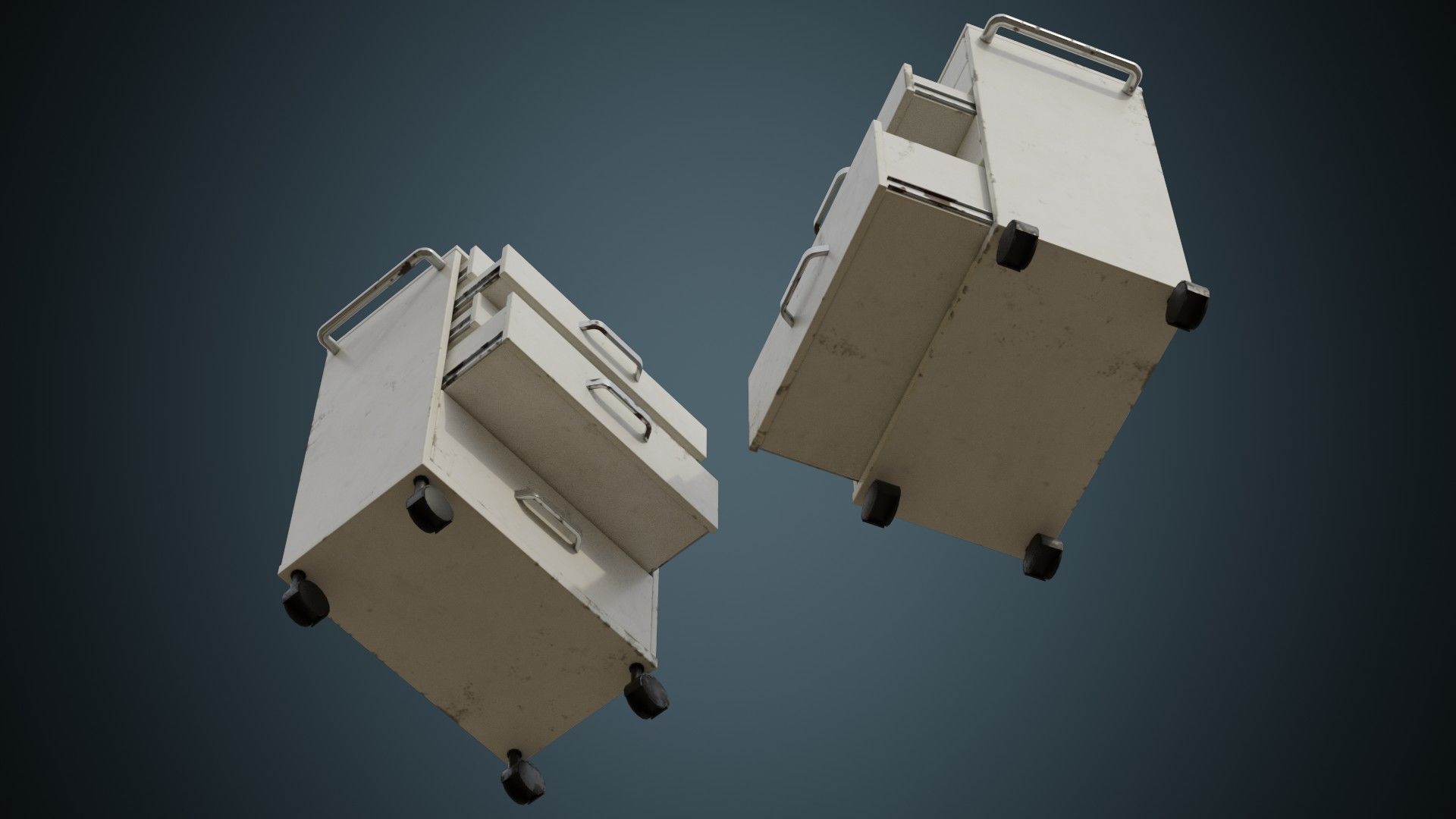 Medical Supply Cart 5B Low-poly 3D model_2