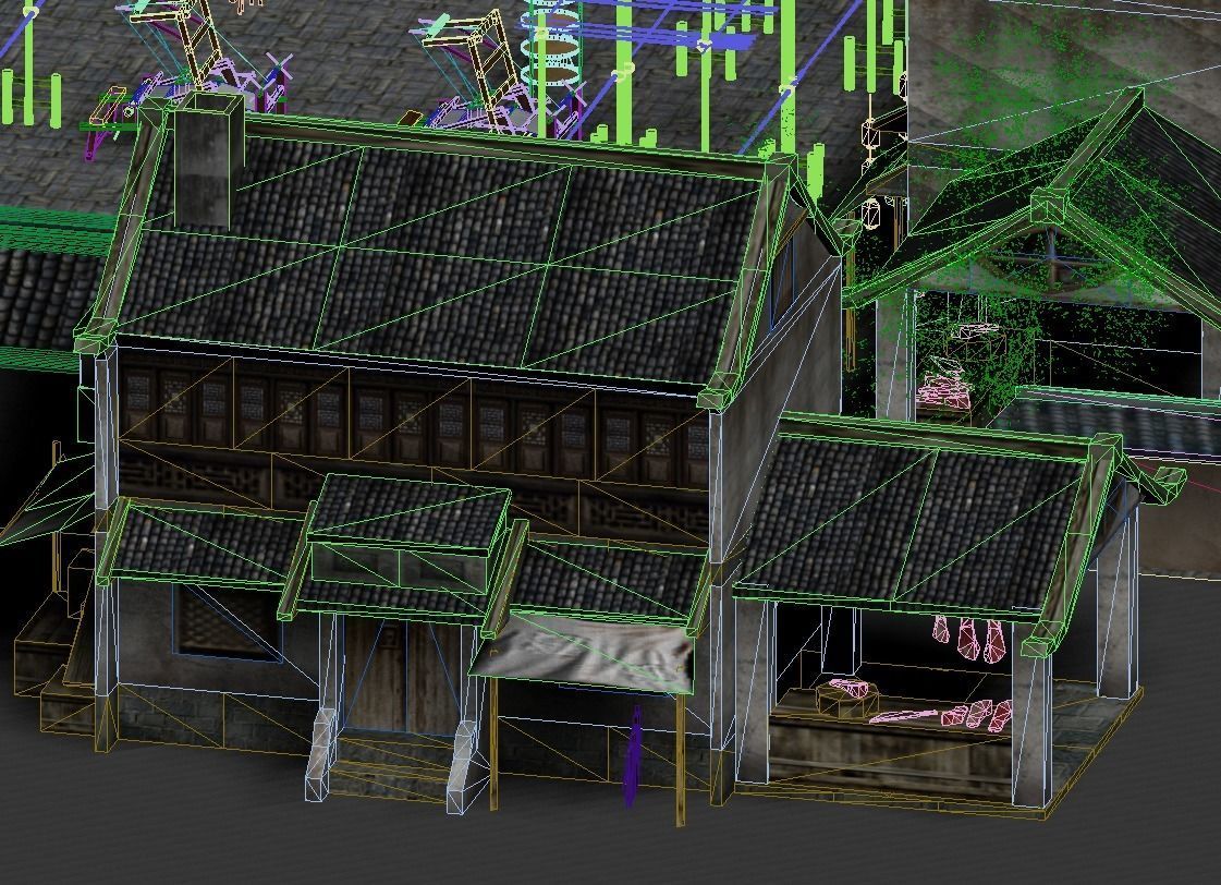 Old Courtyard Low-poly 3D model_7