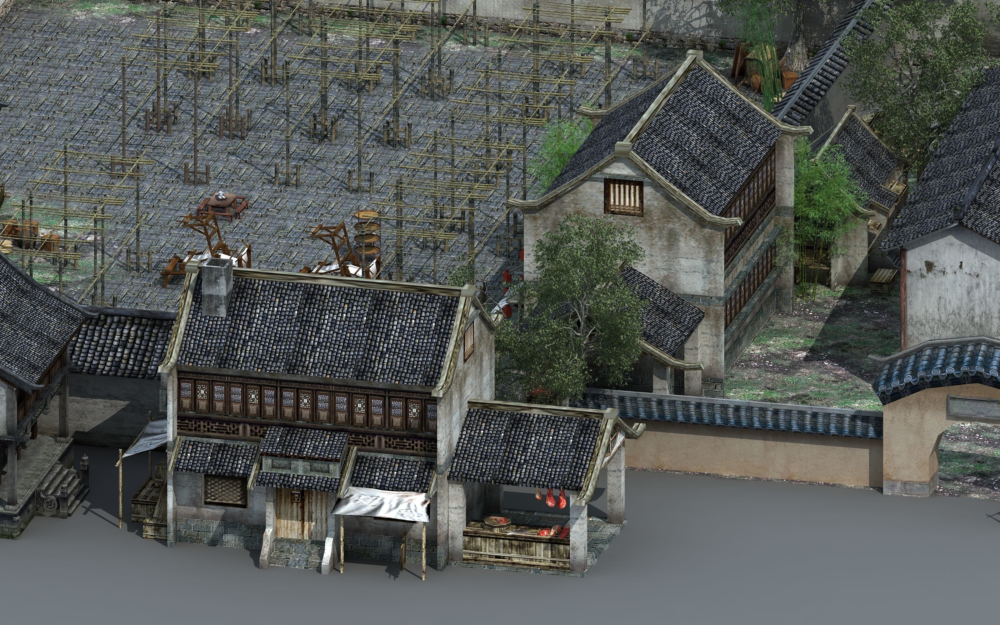 Old Courtyard Low-poly 3D model_2