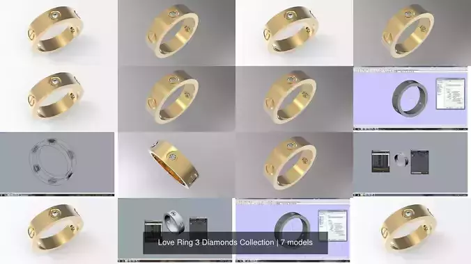 Love Ring 3 Diamonds Collection