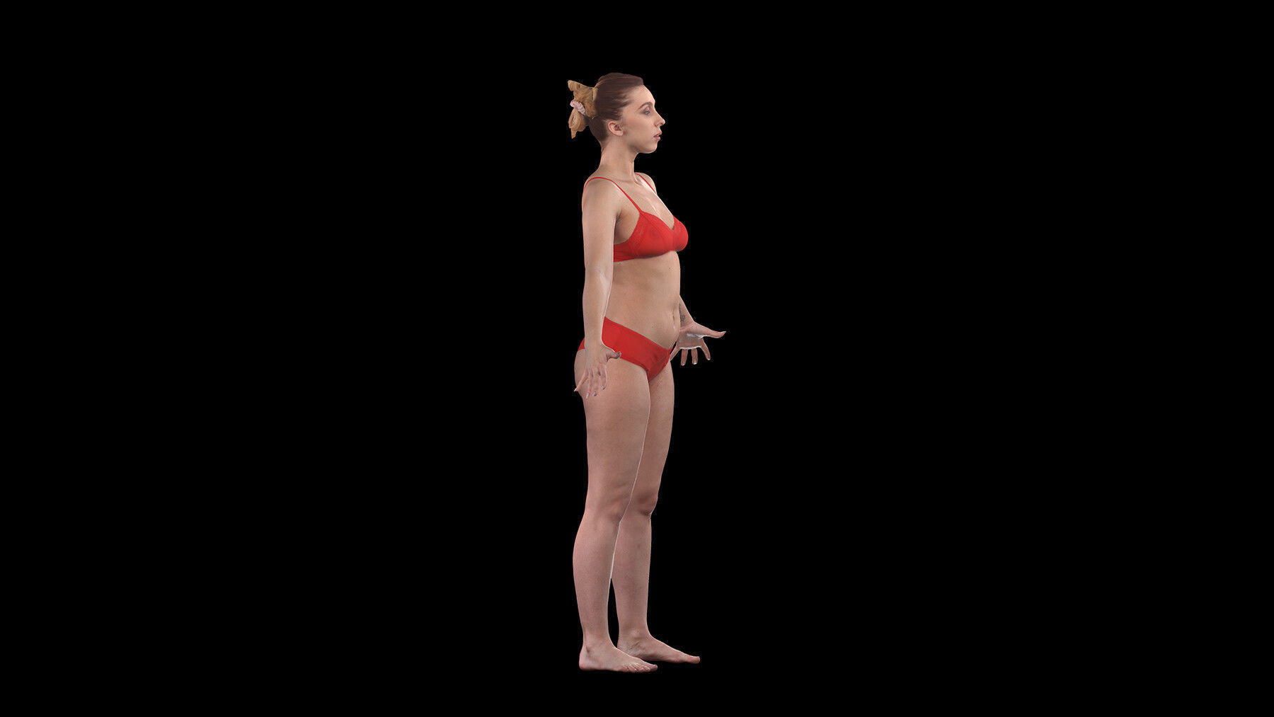 Cleaned A Pose Scan Mia Brown Underwear 3D model_2