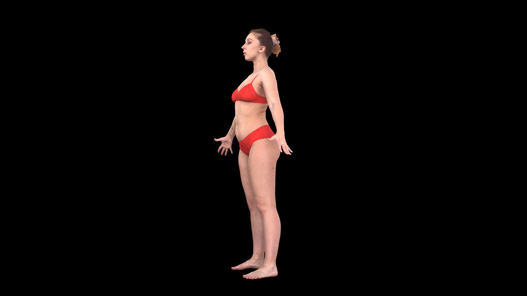 Cleaned A Pose Scan Mia Brown Underwear 3D model_3
