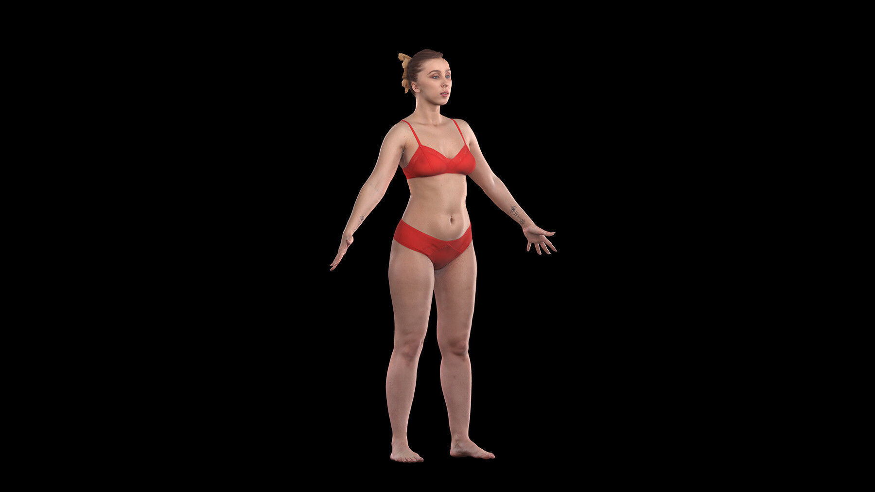 Cleaned A Pose Scan Mia Brown Underwear 3D model_1