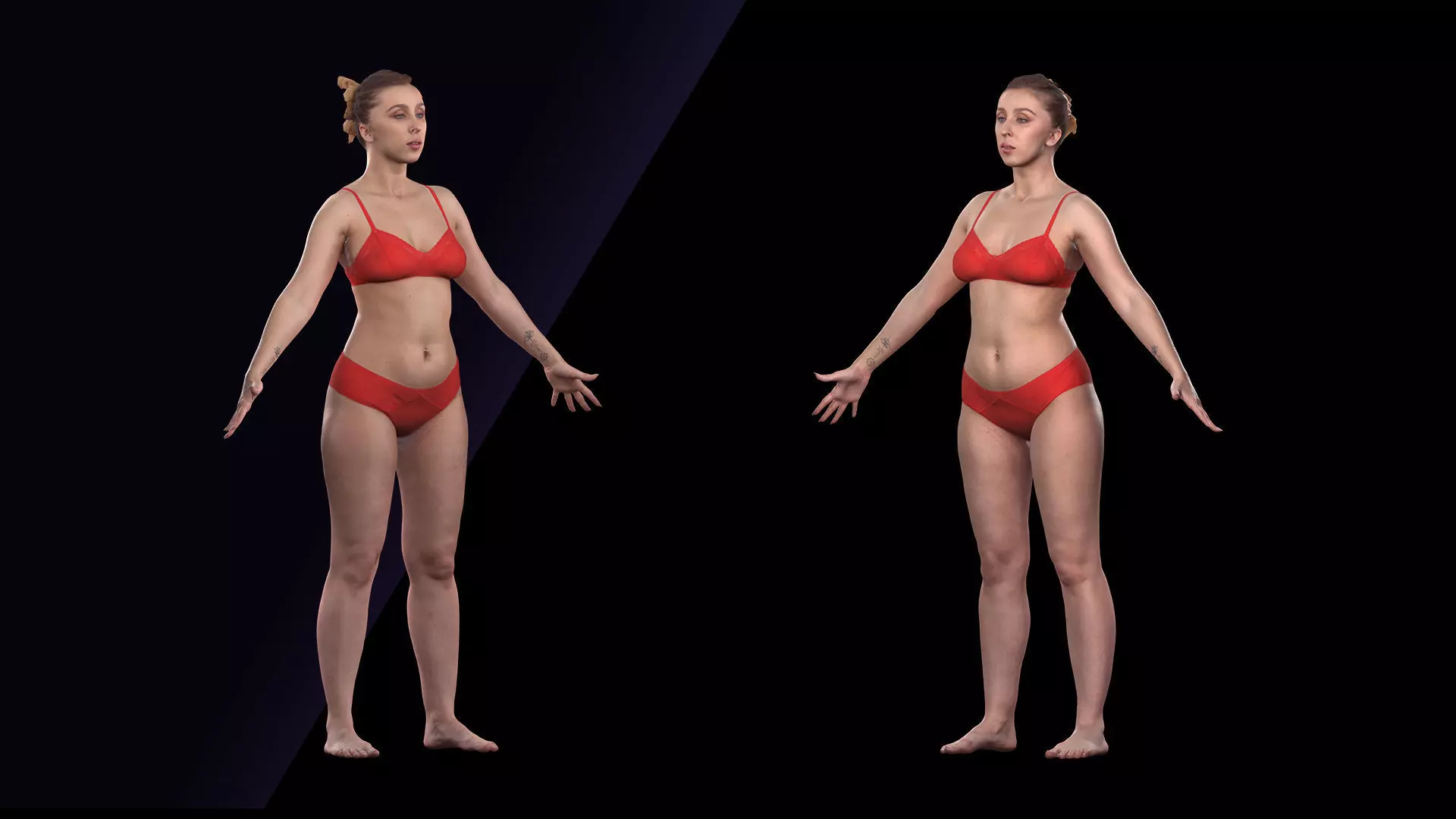 Cleaned A Pose Scan Mia Brown Underwear 3D model_0
