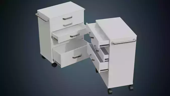 Medical Supply Cart 5 Basic Low-poly 3D model